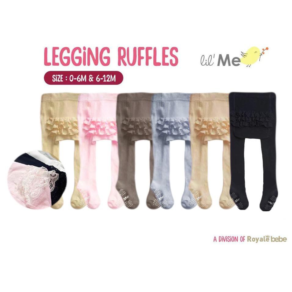 Royale Bebe ruffle legging -Lil me legging Ruffle Little Me Baby Tights Legging Bayi Polos ruffle