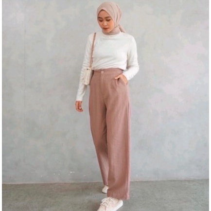 IMF CELANA KULOT LINEN / CELANA LAURA SLIM KULOT KEKINIAN SEOUL CELANA HIGHWAIST KULOT LINEN PREMIUM MURAH BISA COD