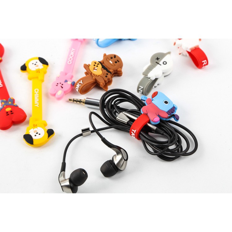 [Bayar Di Tempat]Klip/Jepit Organizer Kabel Earphone Bahan Karet Desain