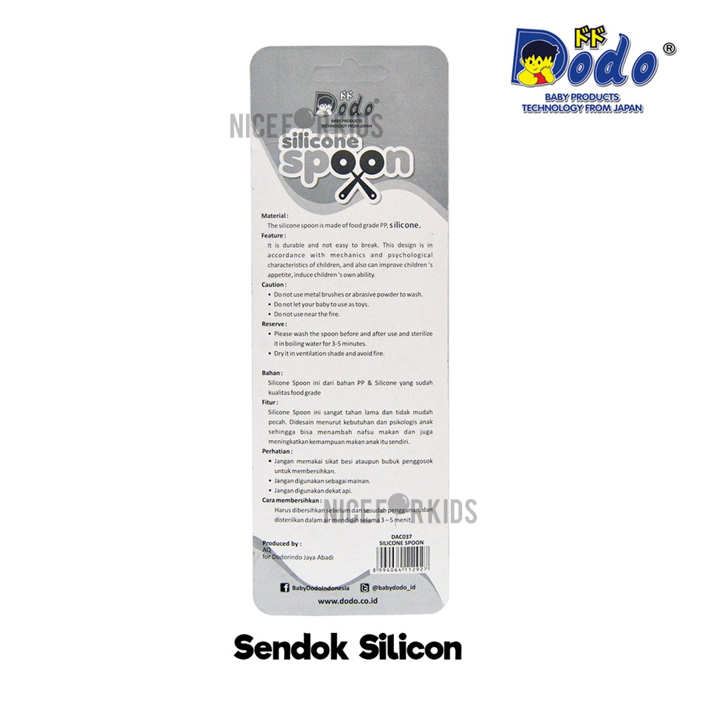 Dodo Sendok Silikon Sendok Makan Bayi Isi 2pcs / Dodo Silicone Spoon