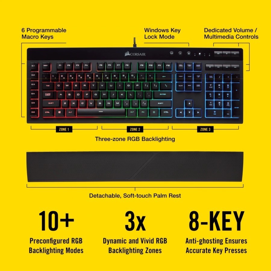 CORSAIR K55 RGB KEYBOARD GAMING KEYBOARD