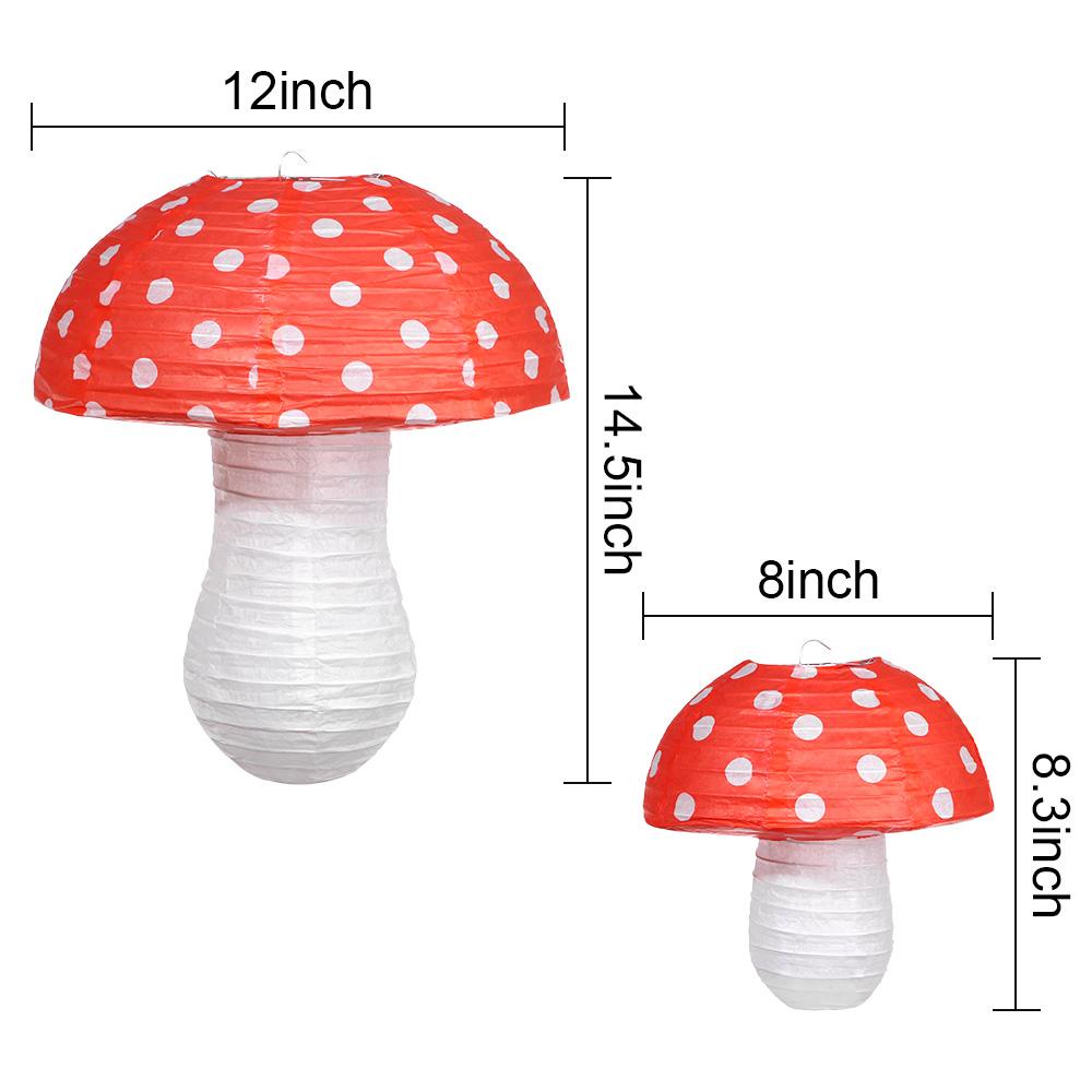 Suyo Mushroom Decor Lantern 3D Lampion Gantung Dekorasi Kamar Tema Wonderland