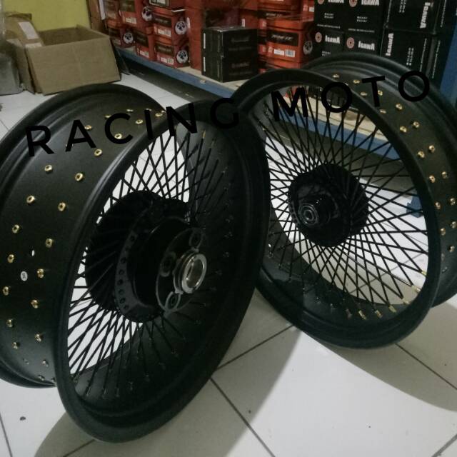 VELG XD SUPER LEBAR MOTOR TIGER REVO VELG RING 17 LEBAR 600 SAMA 450 PLUS RAKIT JARI-JARI 72 KOMPLIT