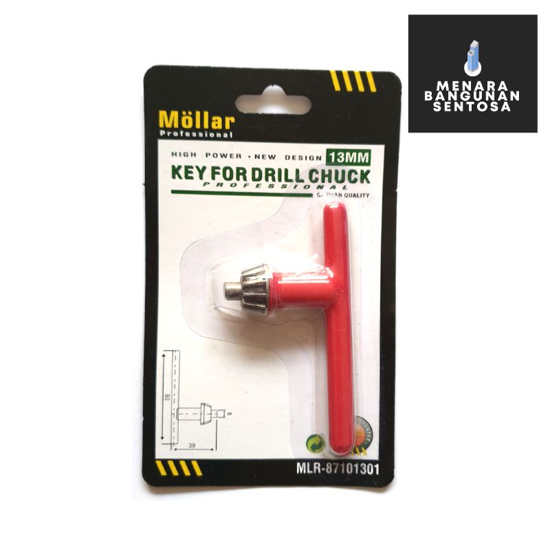 Kunci Kepala Bor Mollar 13mm / Key for Drill Chuck 13 mm
