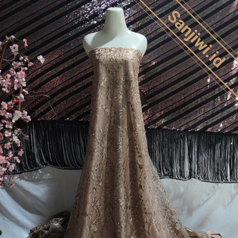 kain tille elisaab / bahan brukat elisaab / tille eliesaab bordir