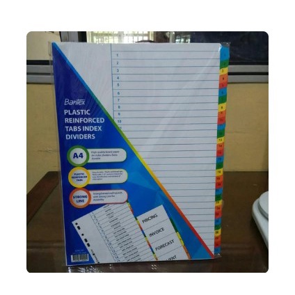 

Divider Bantex 6242-00 Ukuran A4 angka 1-31 Index