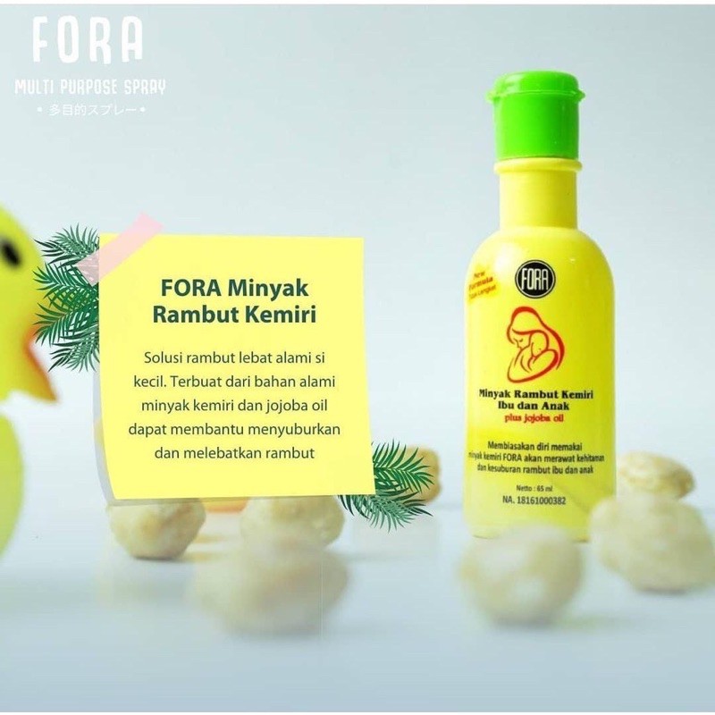 Fora Minyak Kemiri Jojoba oil 65ml / Minyak penyubur rambut dan alis bayi