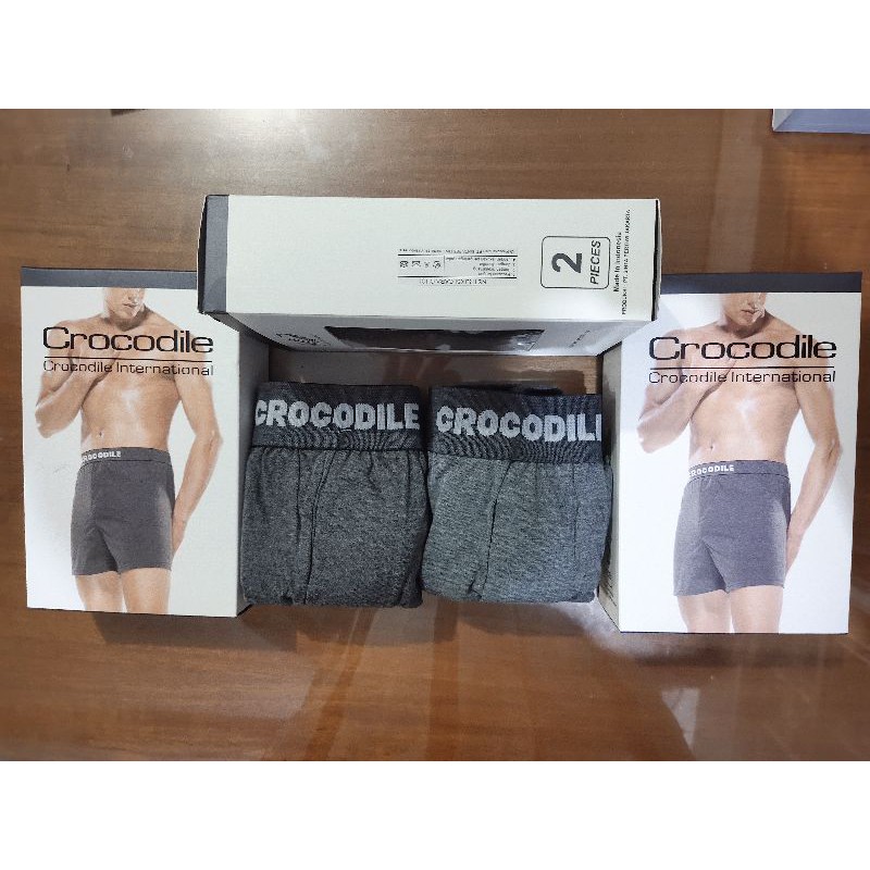 2 PCS  BOXER CROCODILE PRIA  001 + 1 MASKER BAGUS / BOXER CROCODILE ORIGINAL, ASLI, KATUN, 1 PACK ISI 2