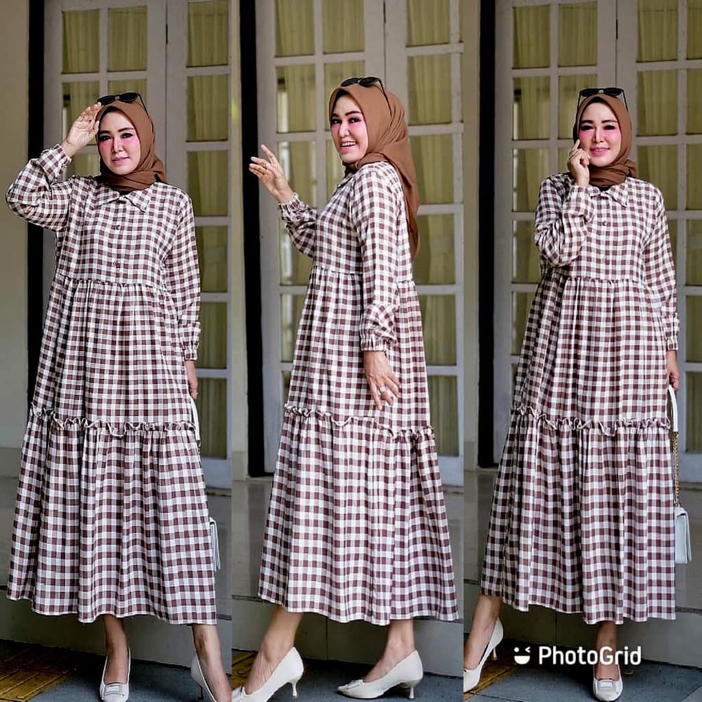 Shaqilla Midi dress/Pakaian Wanita/Dress Midi/kekinia 2022