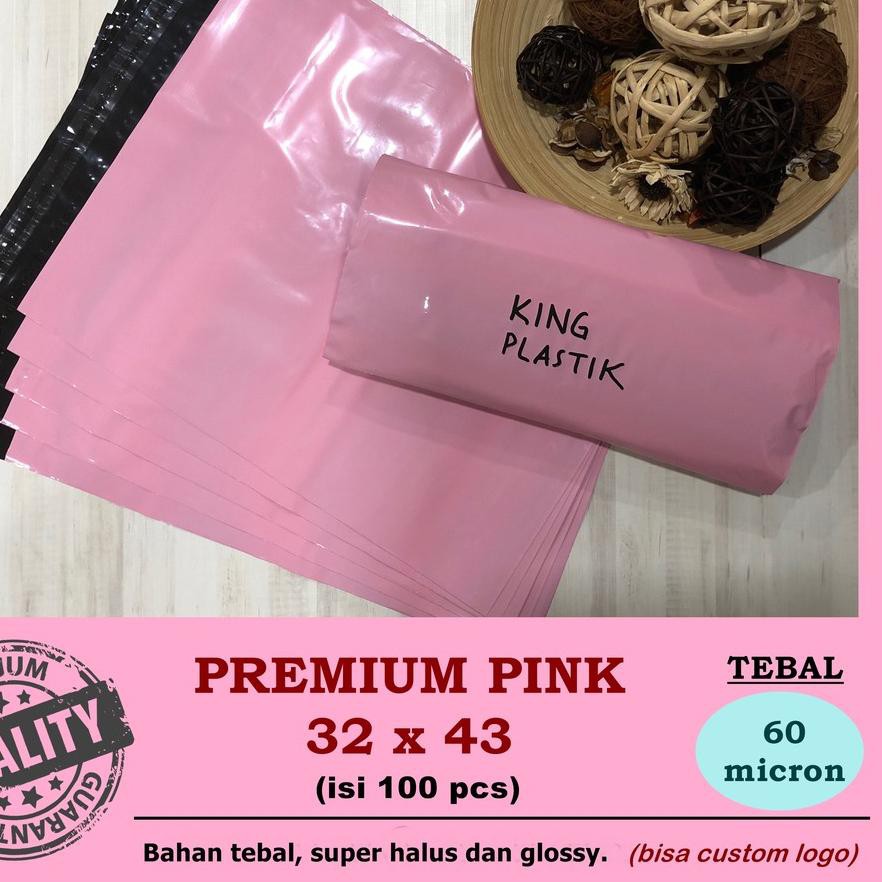 

✱ 32x43cm PREMIUM PINK Polymailer Kantong Packing (100pcs) ☎