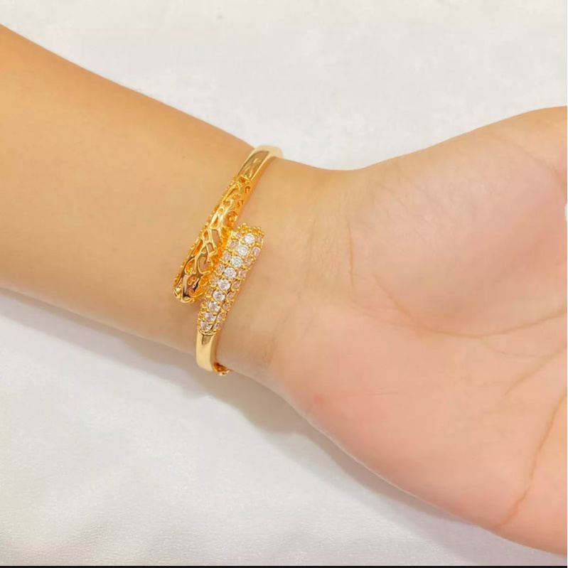 GELANG TANGAN BANGLE ULAR PERMATA AKSESORIS WANITA