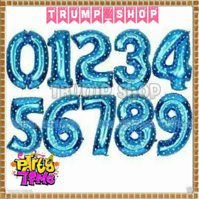 Balon Foil angka BIRU