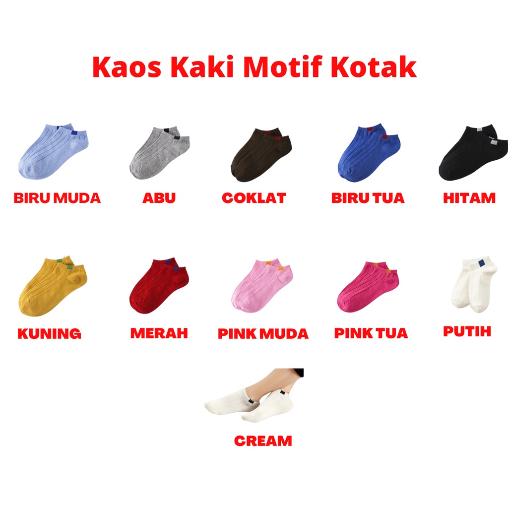 KAOS KAKI PENDEK KAOS KAKI WANITA KAOS KAKI PRIA KAOS KAKI ANAK KAUS KAKI WANITA KAOS KAKI KOREA KAOS KAKI ANKLE KAOS KAKI WANITA PENDEK MOTIF KOTAK IMPORT