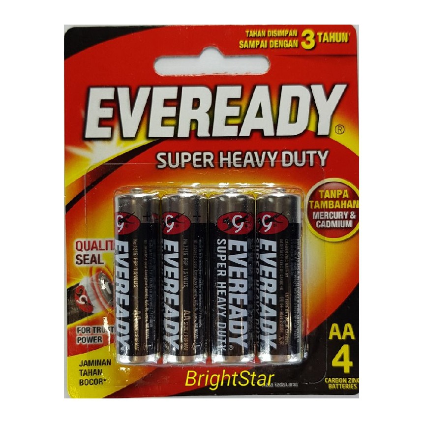 Eveready Baterai Battery  Batre AA Hitam 1215 4 PCSPack