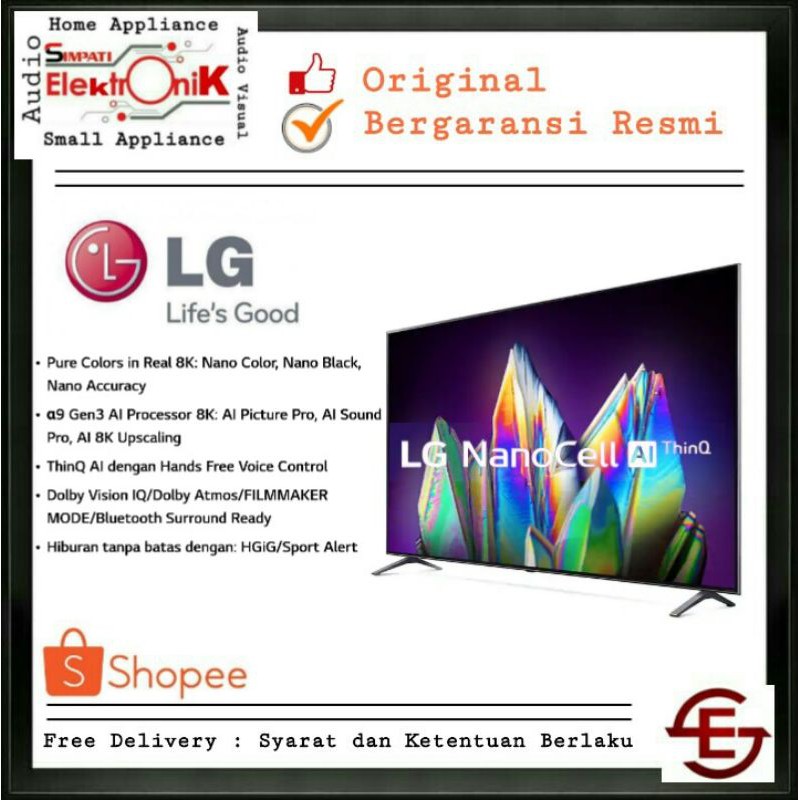 LG SMART TV 8K NANOCELL DOLBY VISION ATMOS 75NANO99 75inch 75NANO99TNA