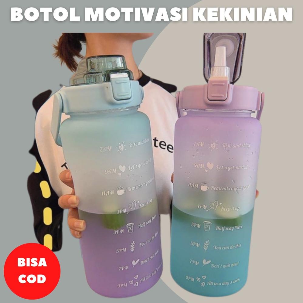 BOTOL MINUM BOTOL AIR MINUM MOTIVASI BOTOL MINUM PASTEL BOTOL MINUM 2 LITER BOTOL PENANDA WAKTU