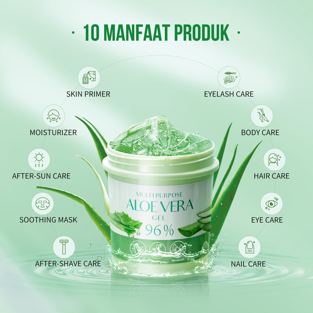 YOU 180gr Skin Energy Multi-functional 96% Natural Aloe Vera | Make Up Pelembab Wajah | Hyaluronic Acid