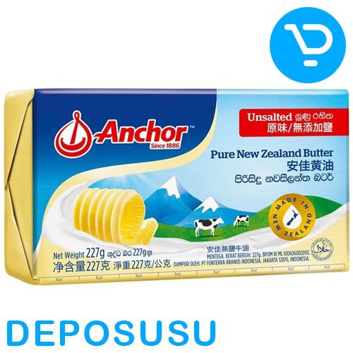 Jual Mentega Anchor Butter 227gr Salted Unsalted Shopee Indonesia