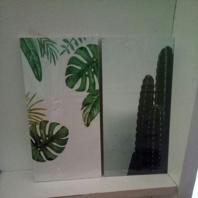 Media Hiasan Dinding Poster Kayu Leaf Dekorasi Rumah 15x30 Lf 34