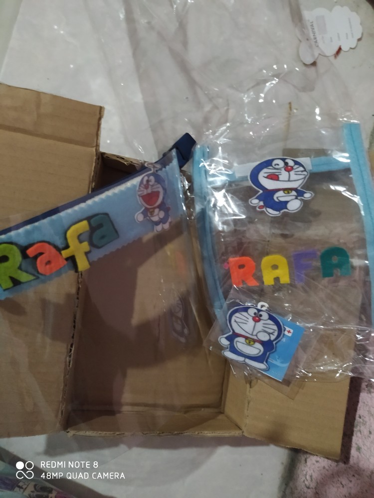 Face Shield Anak Buka Tutup Karakter Custom Nama Untuk Pelindung Wajah Anak Naik Turun Lucu Murah