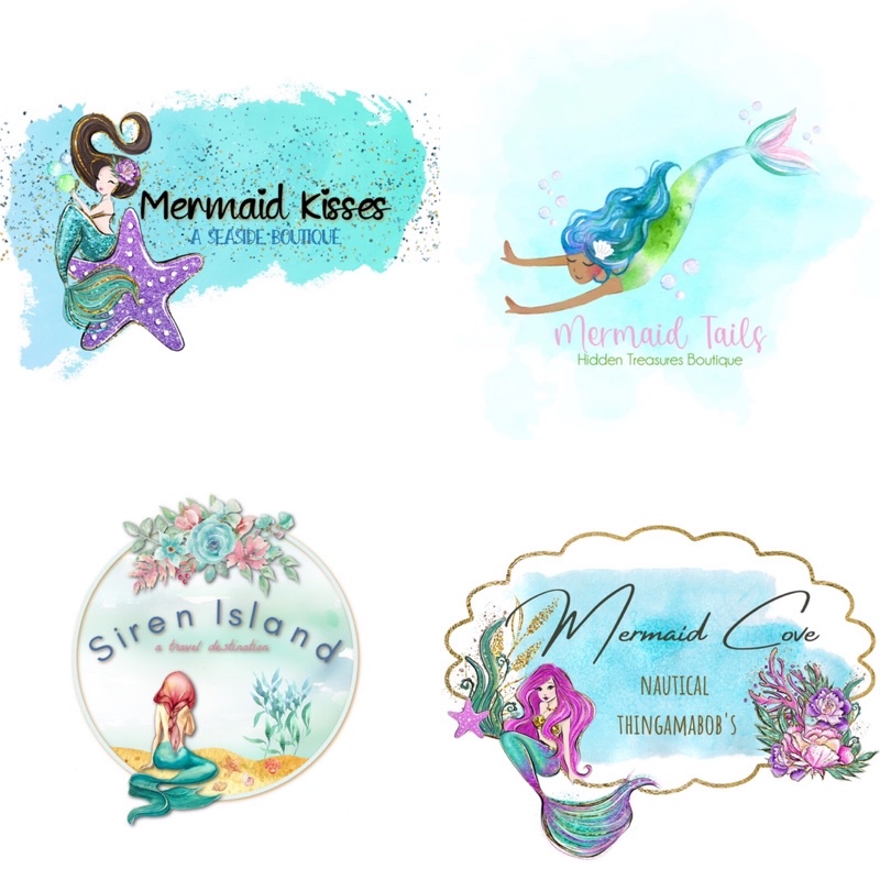 

(DRAN MERMAID BLUE) JASA PEMBUATAN DESAIN LOGO OLSHOP BISNIS MURAH SIMPLE ELEGANT MEWAH