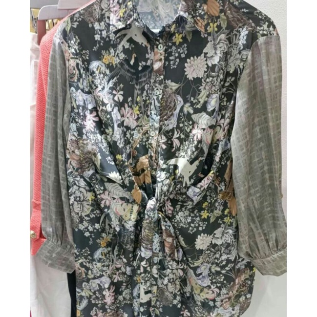 wonderful harmony wrap shirt - grey