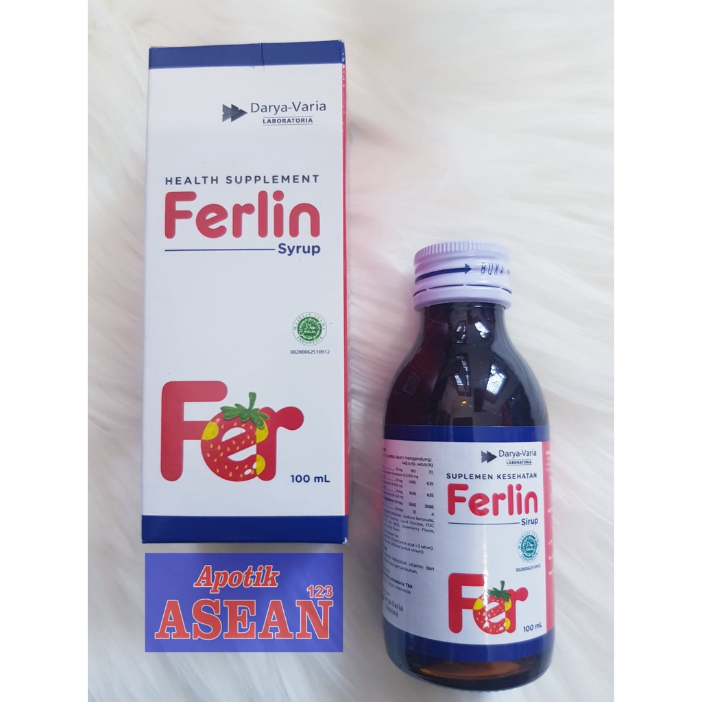 Ferlin Sirup 100 ml Suplemen Vitamin &amp; Zat Besi