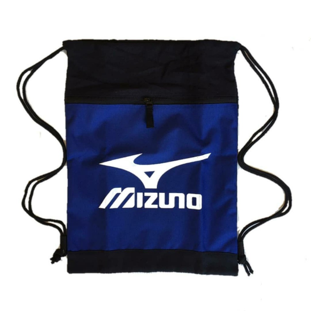 Tas Serut String Bag Tas Gymsack Tas Olahraga Sepakbola Futsal Mizuno HItam Biru