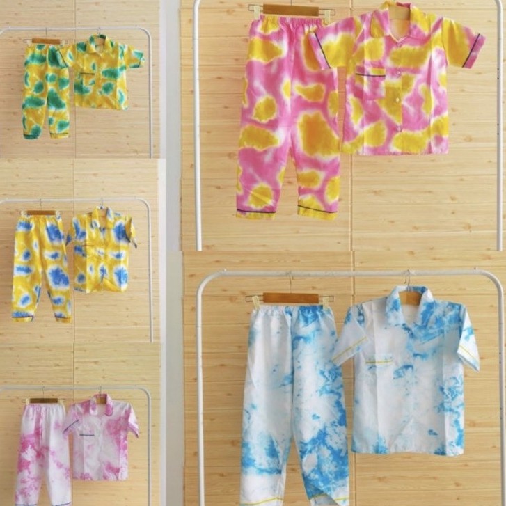 PIYAMA ANAK SUPER MURAH/PIYAMA TIE DYE 2-10 THN/KONVEKSI BAJU ANAK MURAH