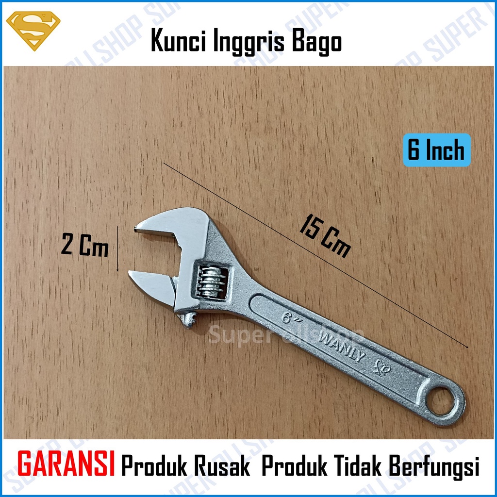 Kunci Bago Inggris Bako Baco Ingris Adjustable Wrench 6 Inch 150 Mm