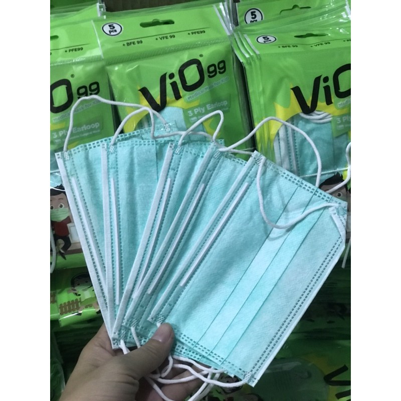 MASKER ANAK vio 99 3ply 1 pqk isi5pcs