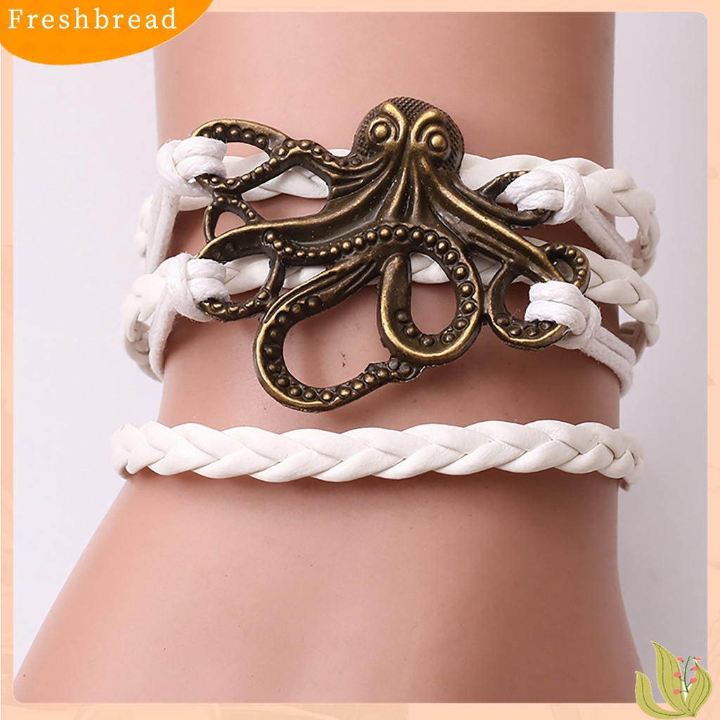 Terlaris Unisex Alloy Octopus Design Braided Bracelet Party Memorial Jewelry Accessories