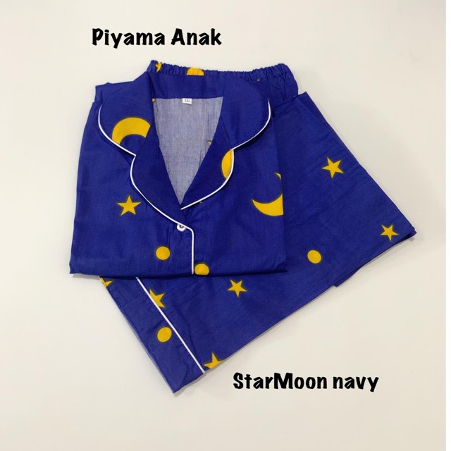 Piyama STARMOON NAVY bisa couple mom kids and family