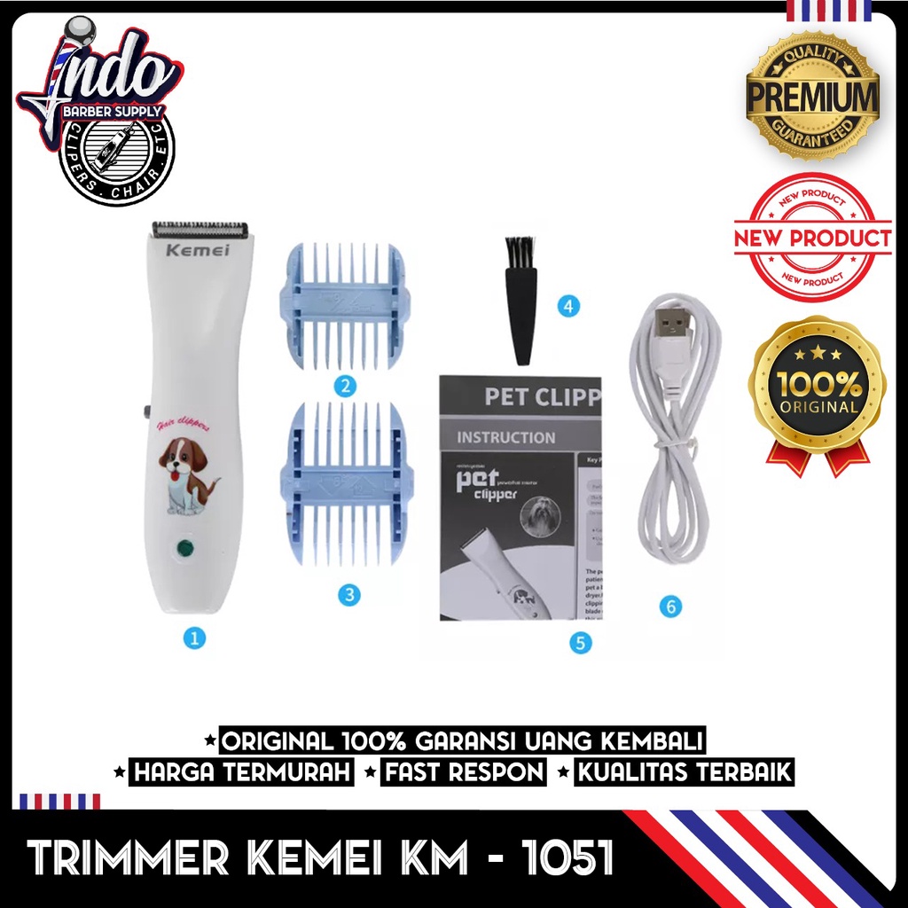 Alat Cukur Bulu Hewan Kemei Pet Clipper Kucing Anjing Cukuran KM 1051