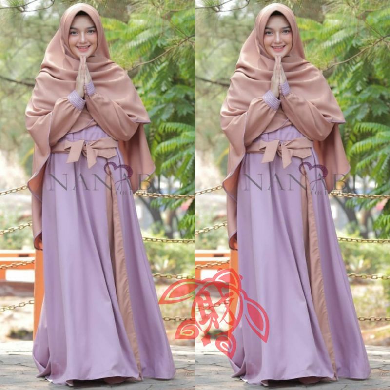 kimbi syari set khimar cuci gudang // kimbi dress set hijab AL // fatimah syari // combi syari