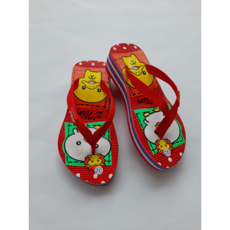 sandal wedges anak perempuan motif ac DUCK gaya korea terbaru