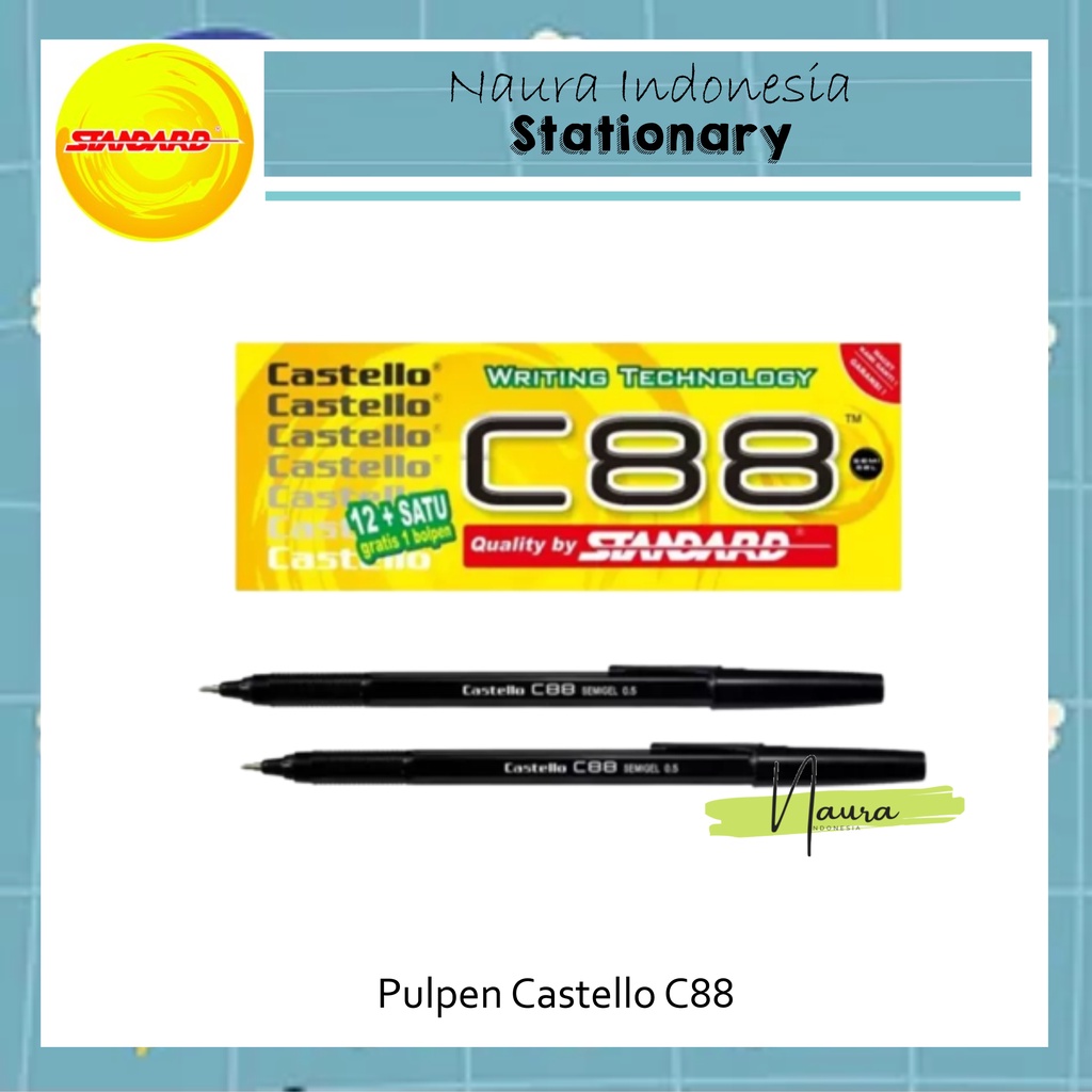 

[1 PACK] Pen Castello C88 | Pulpen Castello | Pulpen Standard (12Pcs)