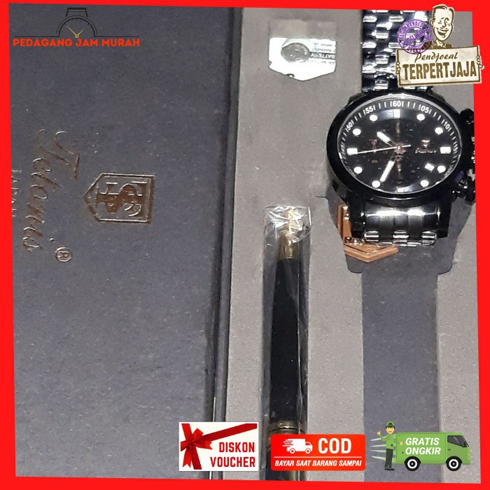 Jam Tangan Tetonis Original Pria Asli Japan Chrono Anti Air Terbaru Tali Rantai Seri 7658 Branded