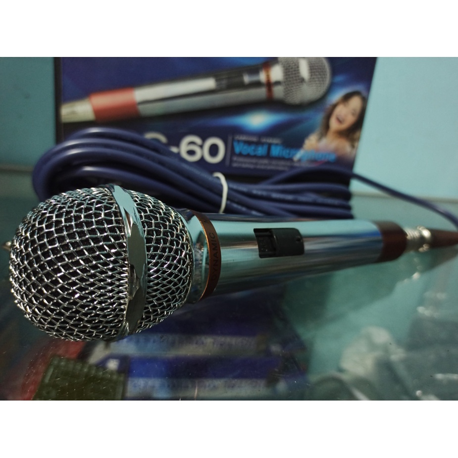 Microphone MIC Cable KARAOKE PROFESIONAL SHURE PG 60 KOPER TERMURAH