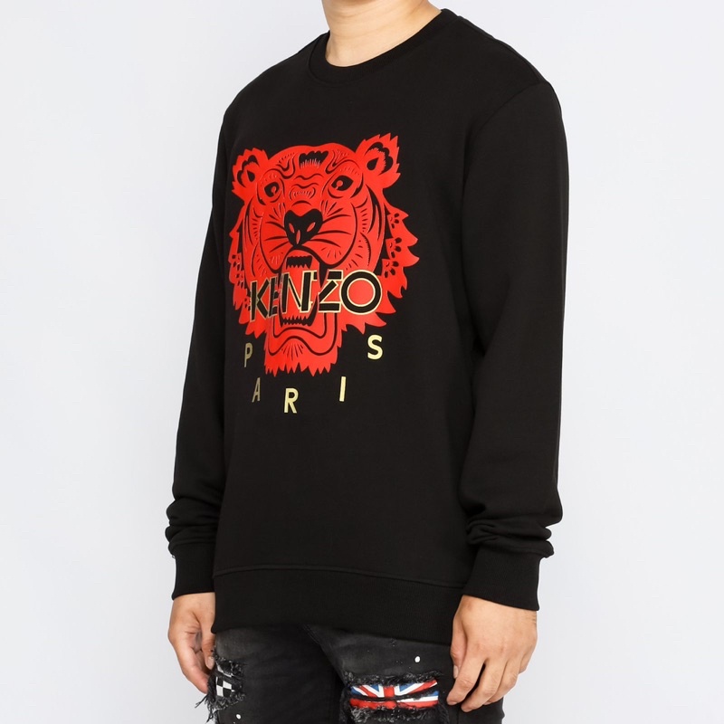 Ken. Crewneck Tiger Black/Red Gold