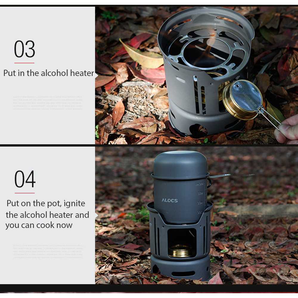 Alocs 7 in 1 Kompor Gas Alcohol Stove Portable untuk Camping - CW-C01