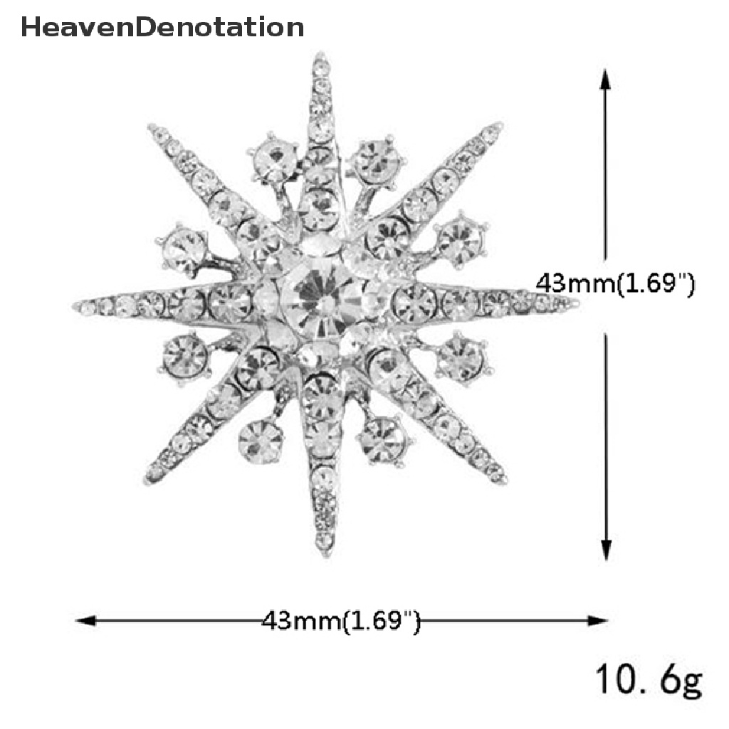 Bros Bentuk Kepingan Salju Aksen Kristal Berlian Imitasi Warna Silver Untuk Hadiah Natal