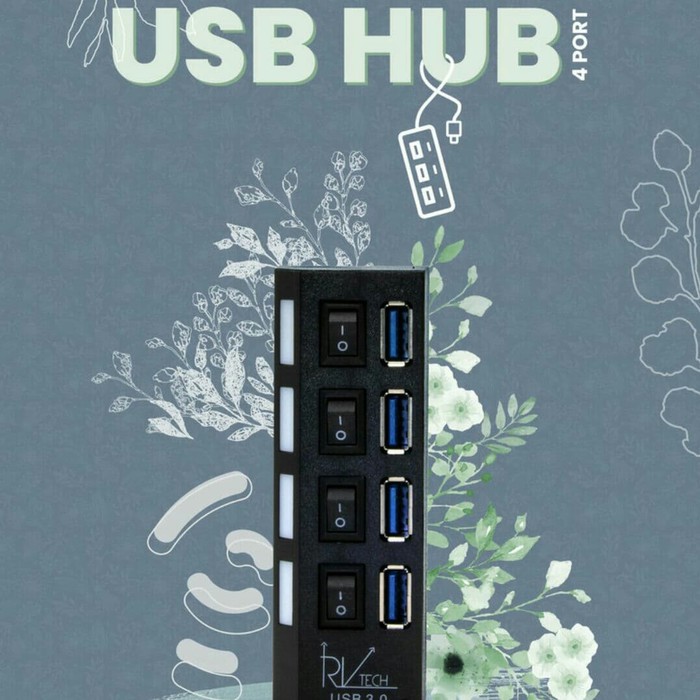 USB HUB 4PORT 3.0 ON OFF RVTECH