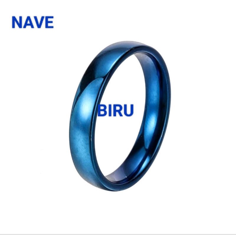 Cincin titanium Polos Pria Wanita Hitam Silver Kuning Emas Biru Cincin Titanium