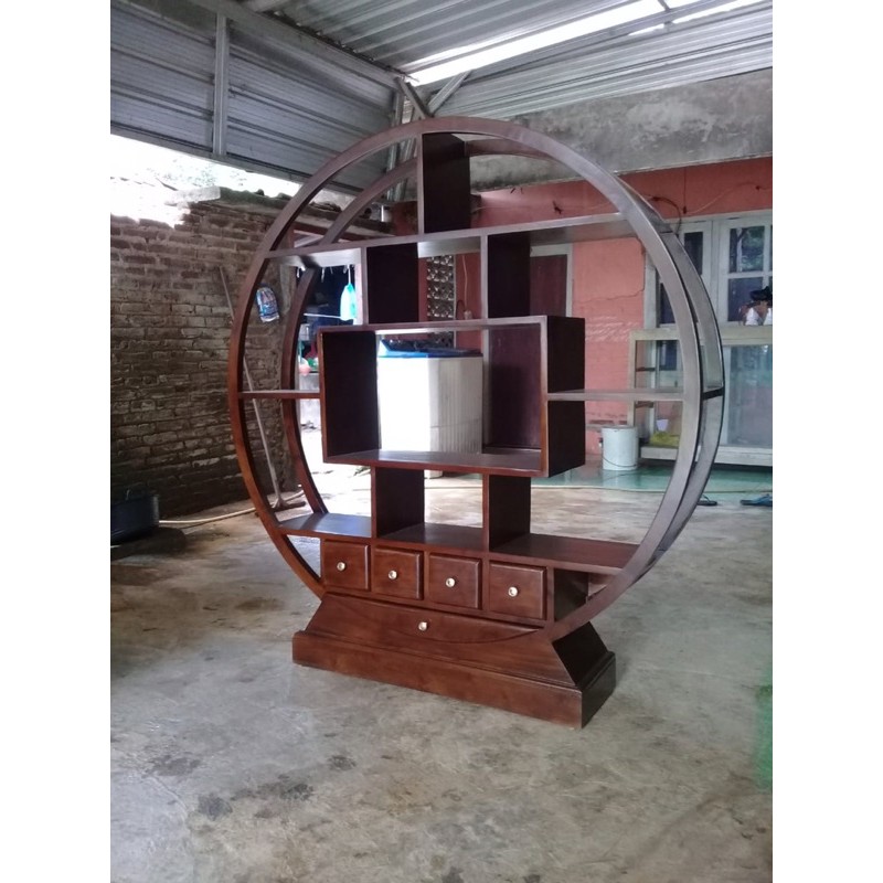 Partisi Ruangan Jati , Rak Buku Jati , Partisi Ruangan Bulat