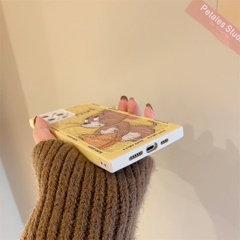 Perlindungan Kamera dengan Desain Kucing dan Mouse Casing Ponsel untuk iPhone 12 13 11 Pro Max X Xs Max Xr 7 8 Plus Soft Case Mahl