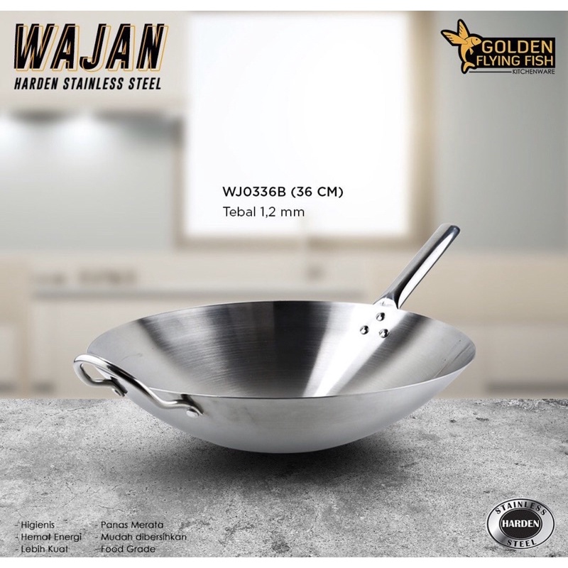 Pusat Grosir Wajan Harden Golden Flying Fish 36cm & 40cm - Stainless Steel Anti Lengket - Wajan Gagang Panjang r0oQ3KoUQ3yRy6b