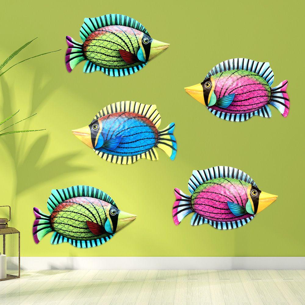 Populer Ikan Logam Hiasan Dinding Kamar Tidur Patung Hiasan Gantung Halaman Outdoor Indoor