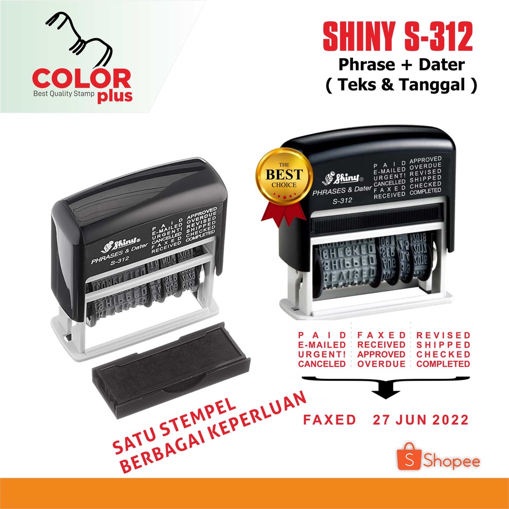 

Stempel Teks & Tanggal Rady Stock ( Satu Stempel Untuk Banyak Keperluan ) Shiny S-312