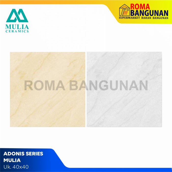 Mulia Keramik Lantai / Keramik Adonis Series 40X40 - Adonis Grey